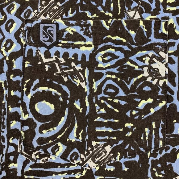 Vintage 90s QUICKSILVER BUTTON UP SHIRT MENS SURF NEON FUNKY AOP ABSTRACT - Picture 2 of 8